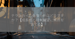 テラスカイの株価分析はどうですか？【成長性と将来展望に焦点を当てる】